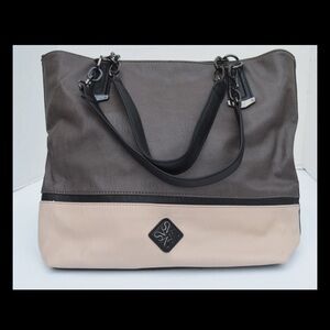 Simply Vera Vera Wang Tricolor Beige Black Beige Tote Office Bag
